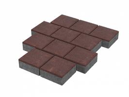  Тротуарная плитка Stellard Квадрат 200x200x80 мм Бордовый: внешний вид