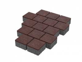  Тротуарная плитка Stellard Квадрат 150x150x80 мм Бордовый: внешний вид